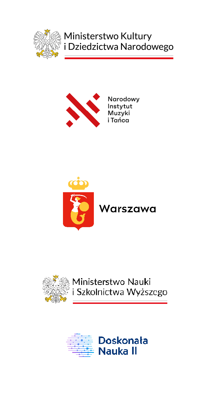 logotypy MKiDN i NIMiT, m.st. Warszawy, Ministerstwa Nauki i Szkolnictwa Wyższego, programu Doskonała nauka II
